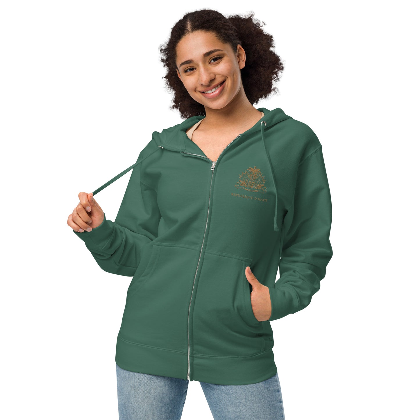 Republique D'Haiti - Unisex fleece zip up hoodie