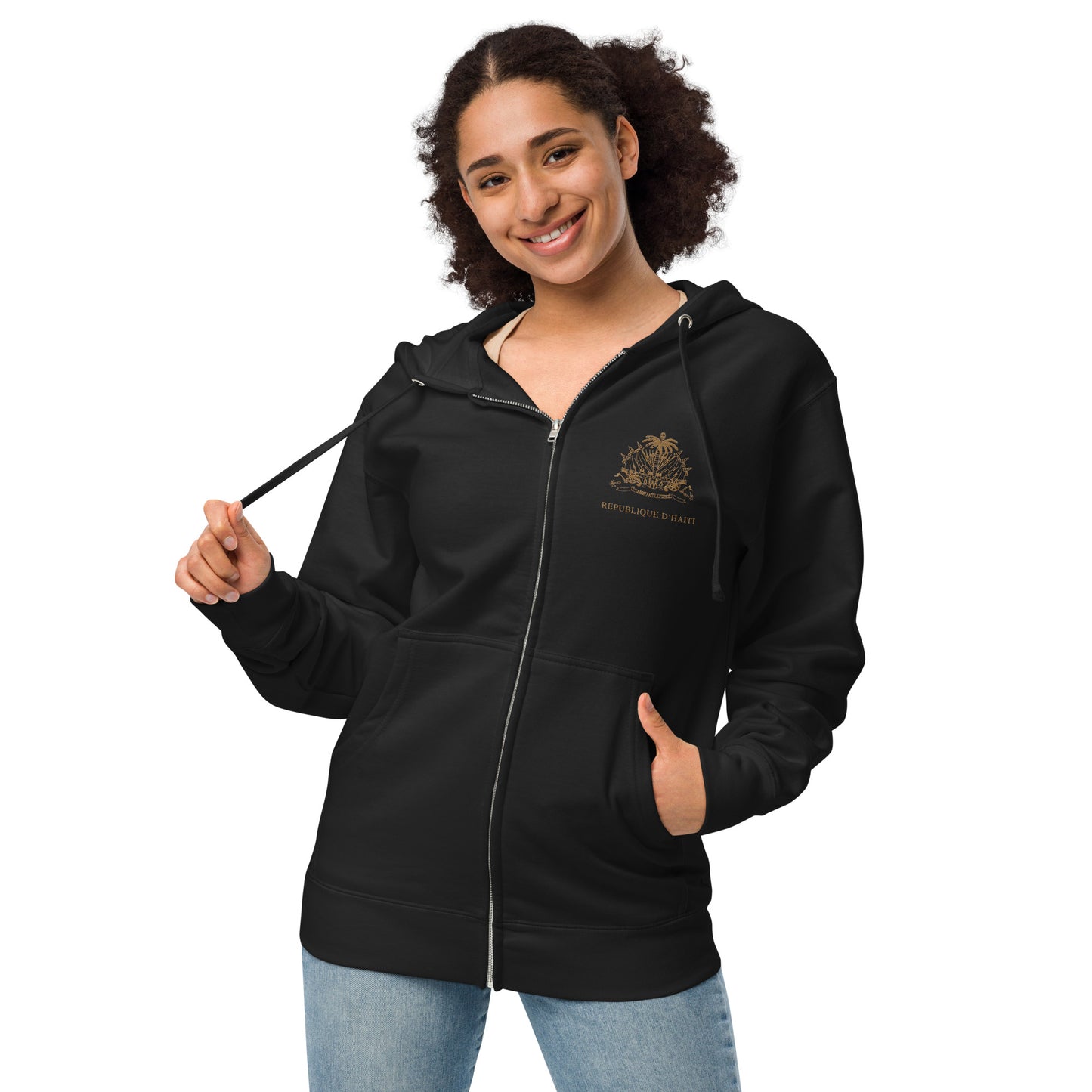 Republique D'Haiti - Unisex fleece zip up hoodie
