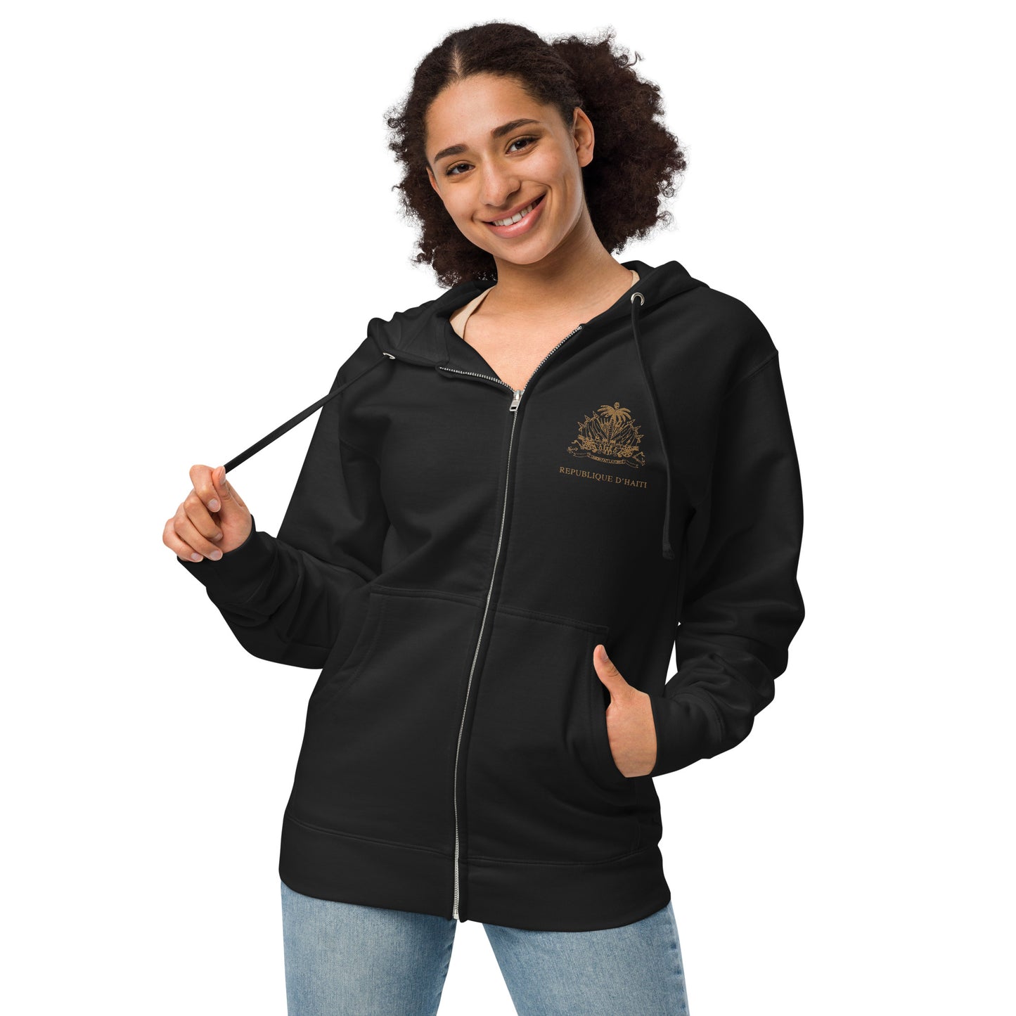 Republique D'Haiti  - Unisex fleece zip up hoodie