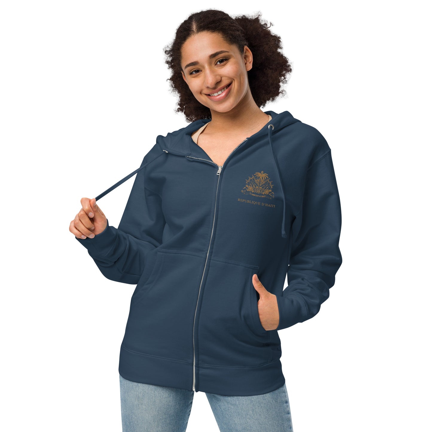 Republique D'Haiti  - Unisex fleece zip up hoodie