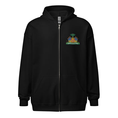 Haiti's Coat of Arms Unisex heavy blend zip hoodie